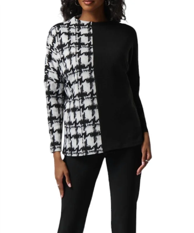 Deal of the Day Two-Tone Top In Off-White/black