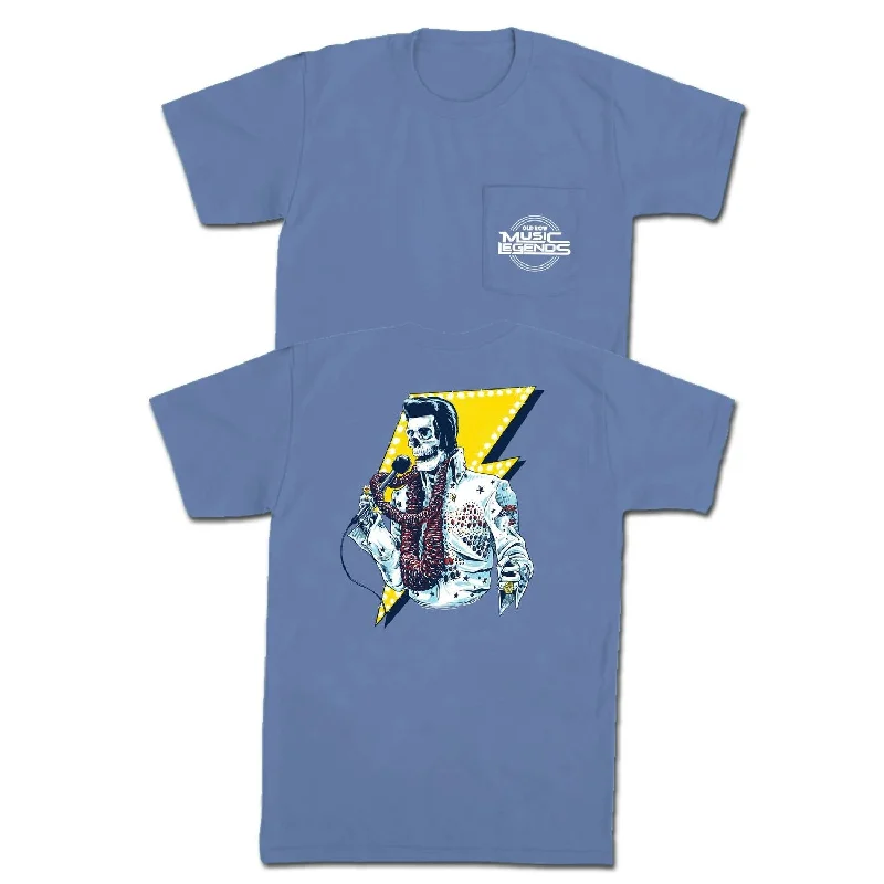 Price Meltdown Unisex The Skelvis Pocket Tee In Blue