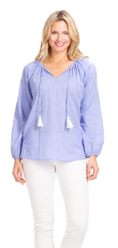 Buy Now Useppa Tunic in Periwinkle Swiss Dot