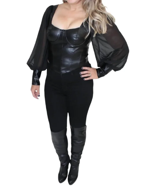Great Deals Vegan Leather Lorde Top In Black