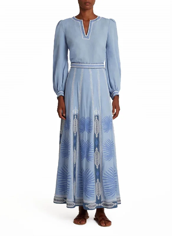 Discount Mania Vera Chios Embroidery Shirt In Provence Blue
