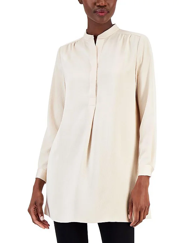 Exclusive Deal Womens Charmeuse Long Sleeve Tunic Top