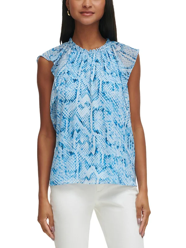 Hurry In Womens Chiffon Work Day Blouse