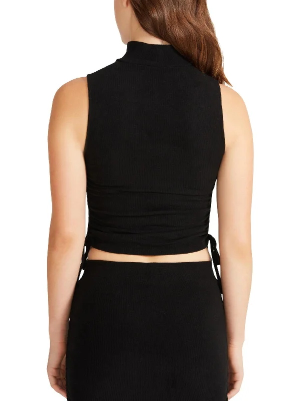 Price Drop Womens Cinched Mock Neck Pullover Top