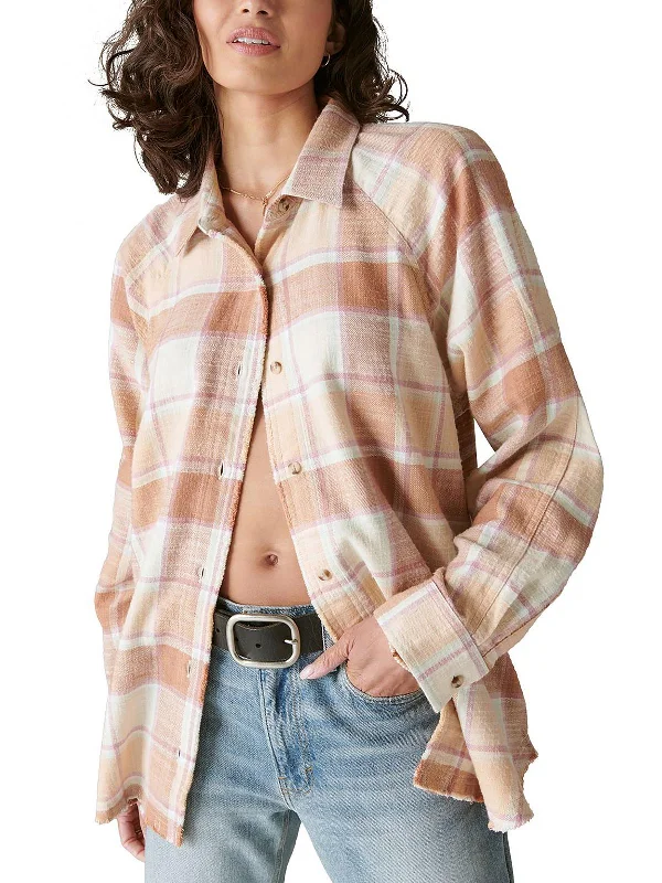YEAR-End Clearance Womens Cotton Oversized Button-Down Top