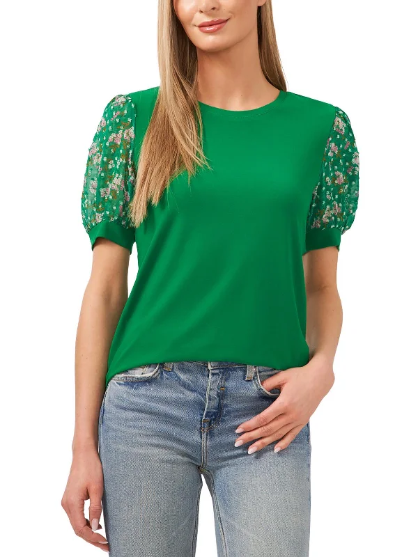Unbeatable Prices Womens Floral Print Crewneck Pullover Top