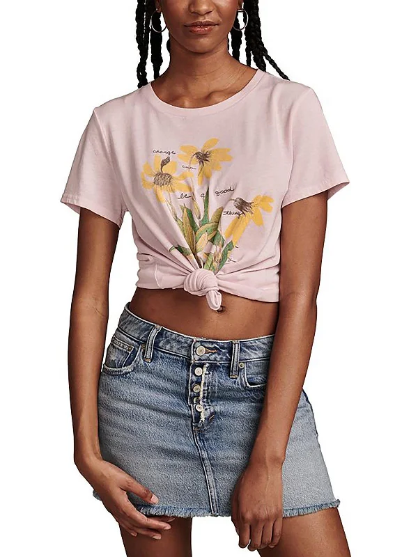 Today Only Womens Graphic Short Sleeves Pullover Top