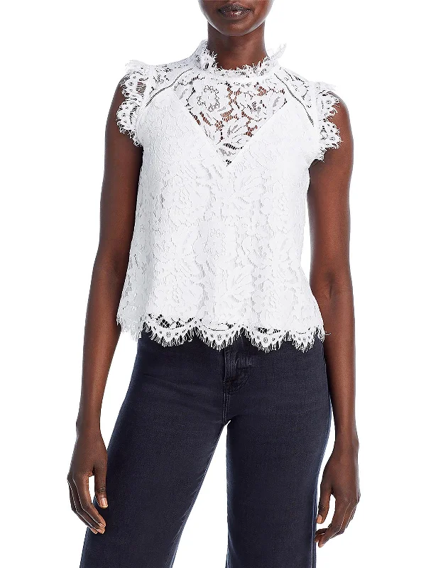 Price Drop Alert Womens Lace Short Sleeves Blouse