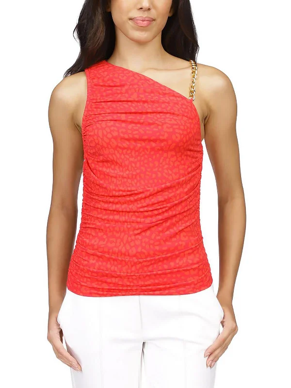 Special Savings Womens Printed Asymmetric Tank Top