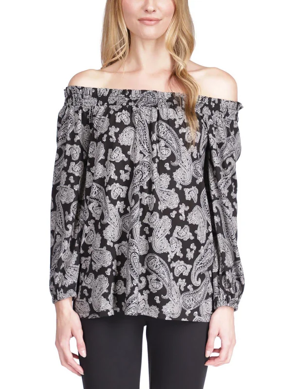 Time-Limited Offer Womens Ruffled Off The Shoulder Blouse