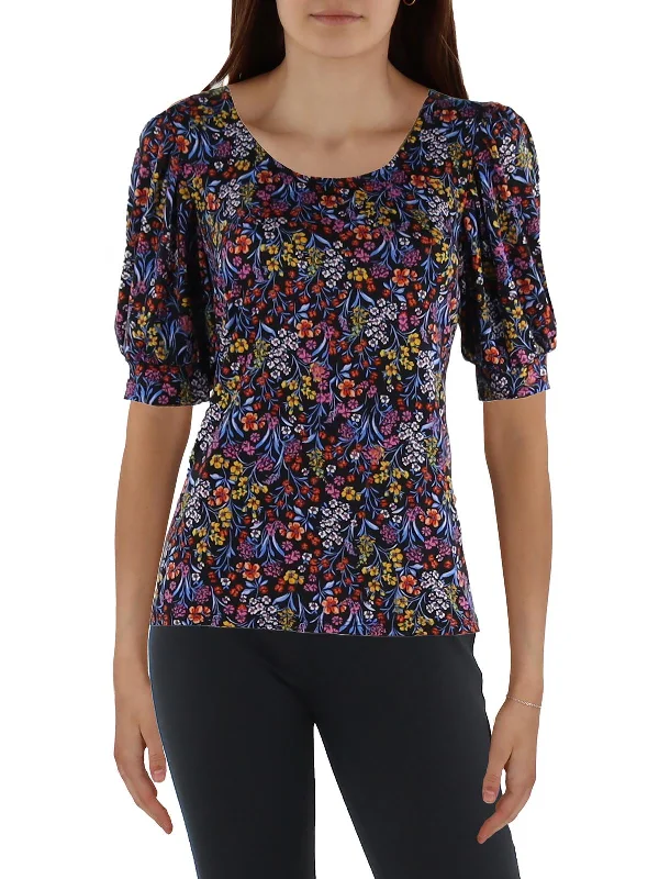 Price Meltdown Womens Scoop Neck Floral Blouse