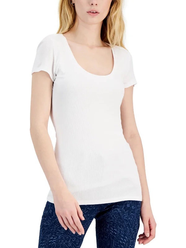 Midnight Madness Womens Scoop Neck Short Sleeve Pullover Top