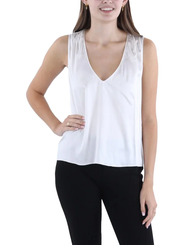 Discount Deals Womens Silk V-Neck Tank Top
