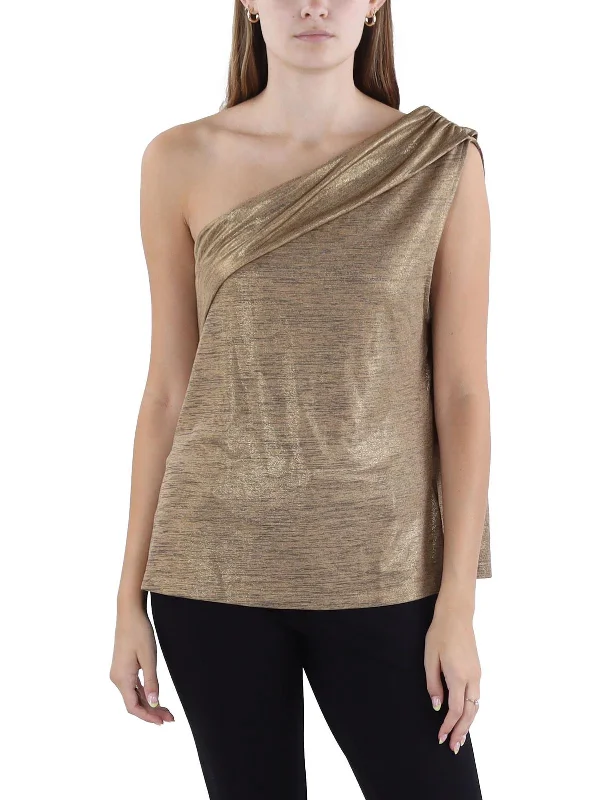 Price Rollback Womens Slouchy One Shoulder Blouse