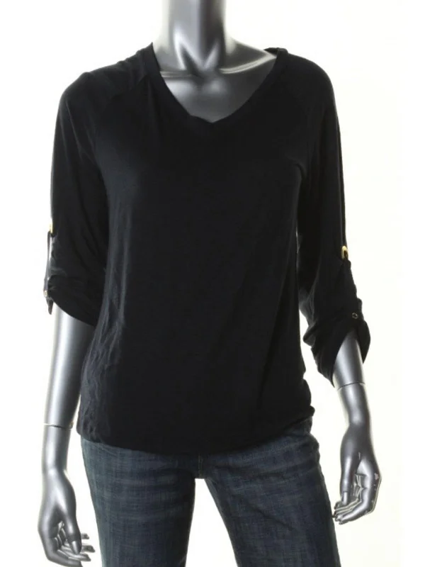 Hot Deal Womens Slub V-Neck Casual Top