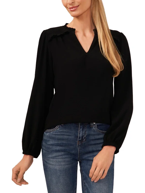 Price Drop Womens Smocked Long Sleeves Pullover Top