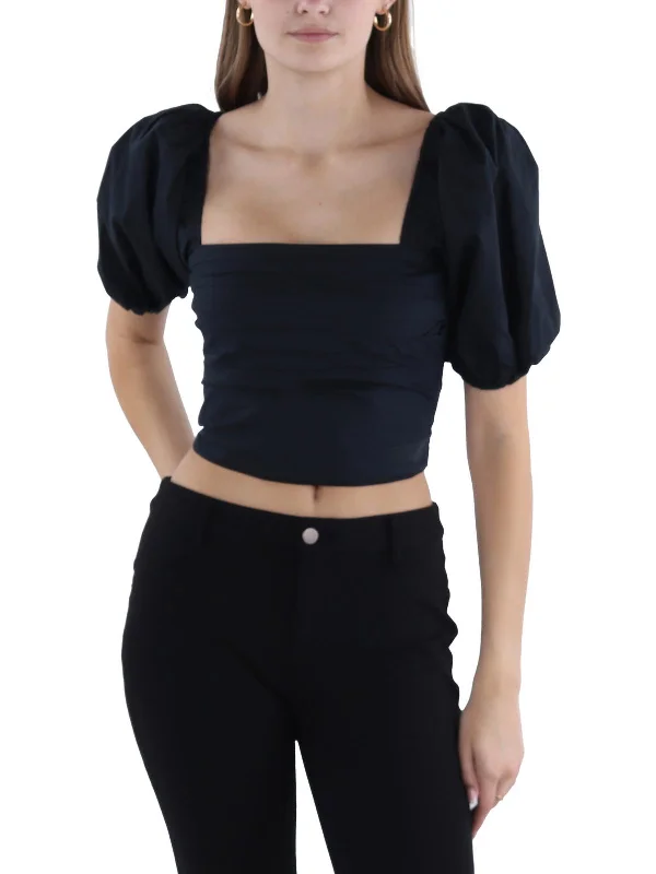 Fantastic Offers Womens Square Neck Puff Sleeve Blouse