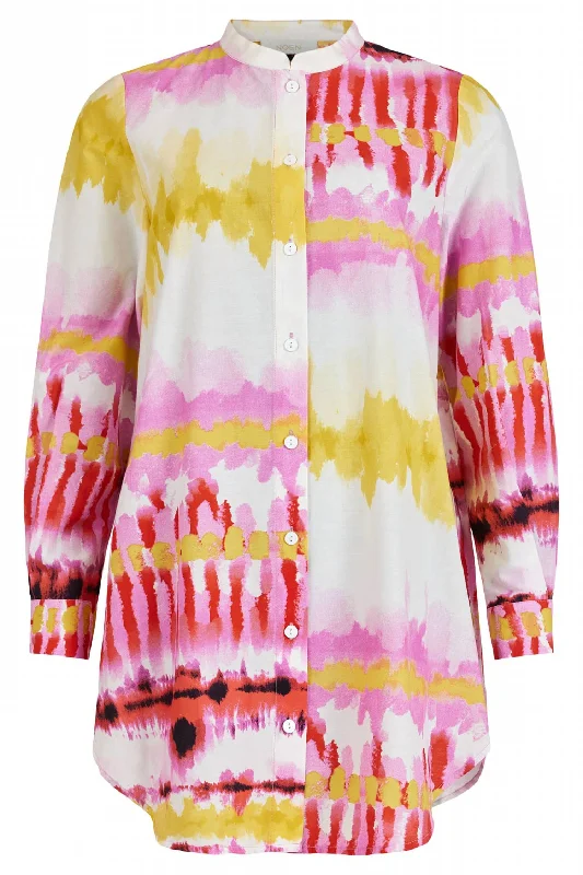 Savings Spectacular Women's Tie Dye Tunic In Pink/ Yellow