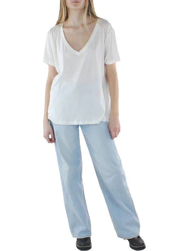 Bargain Prices Womens V-Neck Distressed T-Shirt
