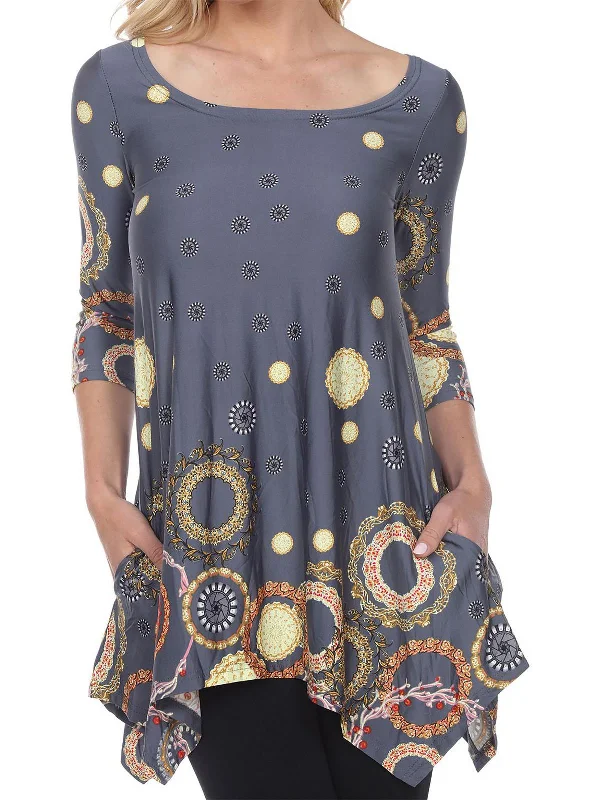 Savings Spectacular Womens Wideneck Three Quarter Sleeve Tunic Top