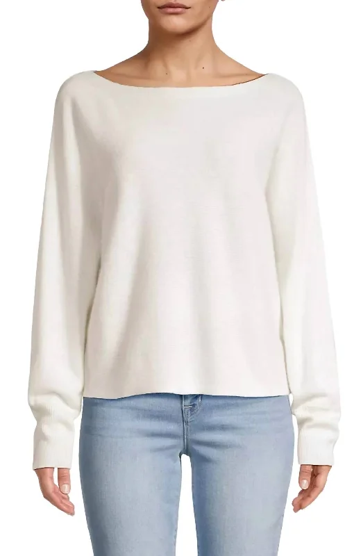 Deal of the Week Yangon Boat Neck Sweatshirt In Organic White