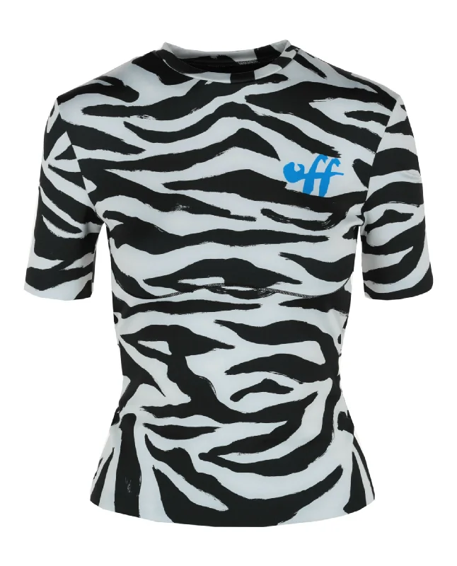 Low Prices Zebra Open Back T-Shirt