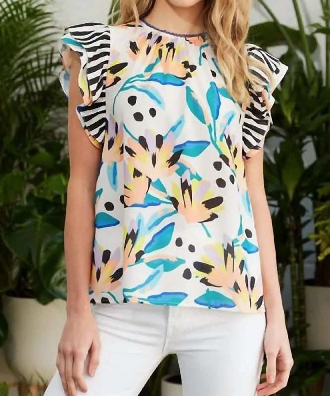 Midnight Madness Zoe Top In Island Lillies